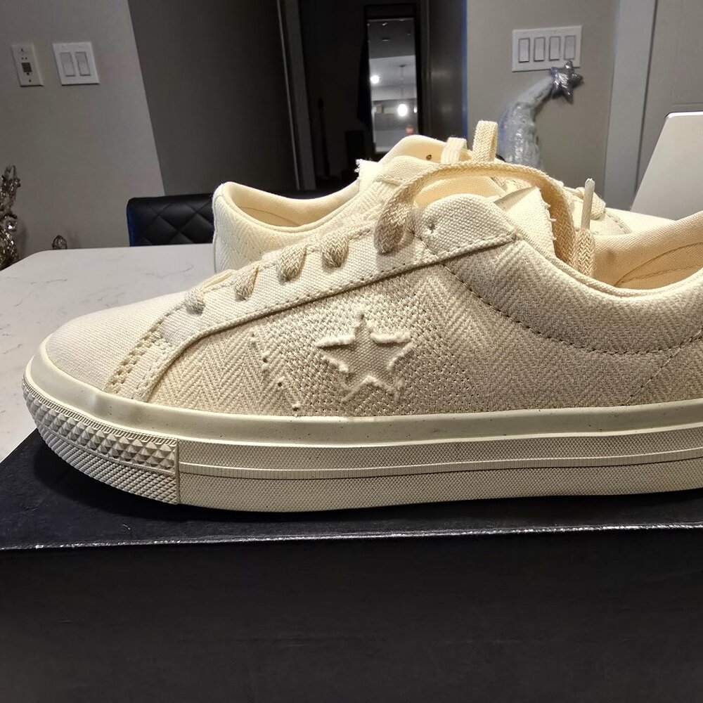 Converse One Star Pro OX Vintage Low Sneakers Herringbone Beige Women's 7 NEW